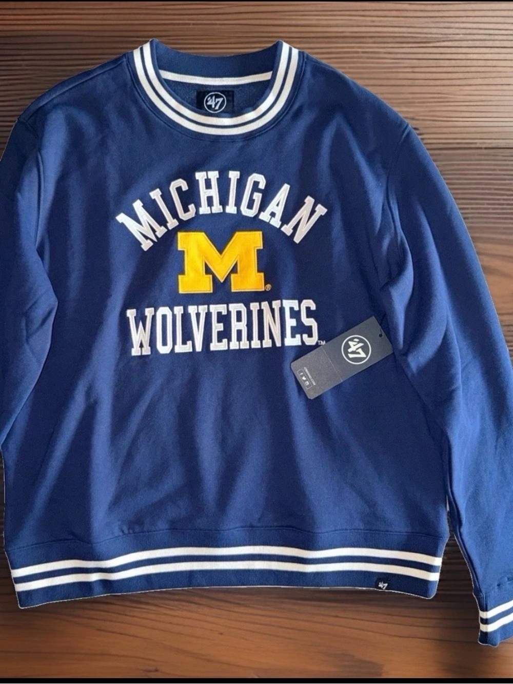 '47 Michigan Wolverines Crewneck Sweatshirt Blue White Yellow